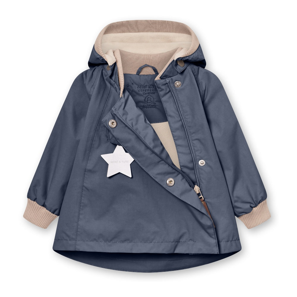 MATWAI fleece lined spring jacket. GRS-Ombre blue