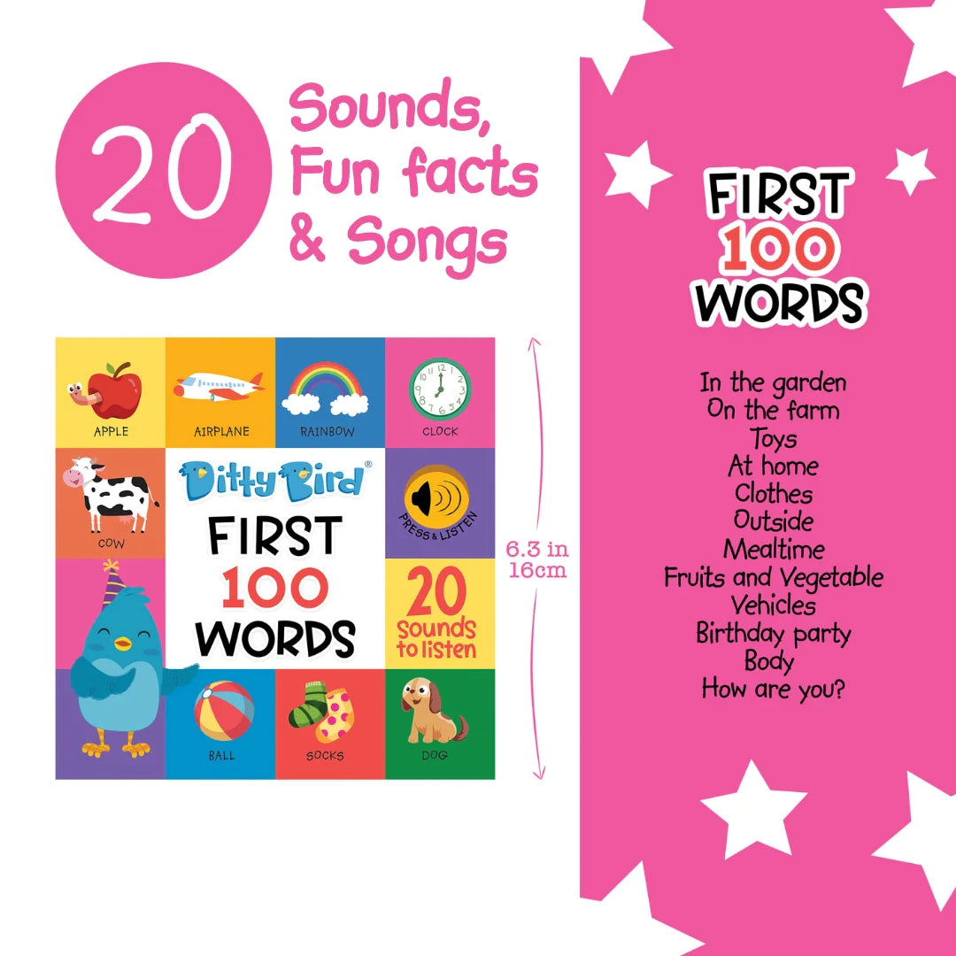 NOUVEAU! DITTY BIRD - LIVRE SONORE DE 100 MOTS