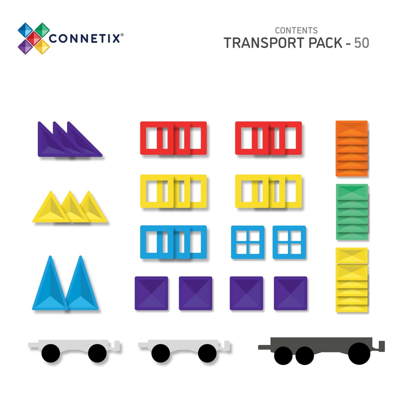 Pack de transport arc-en-ciel 50 pièces 