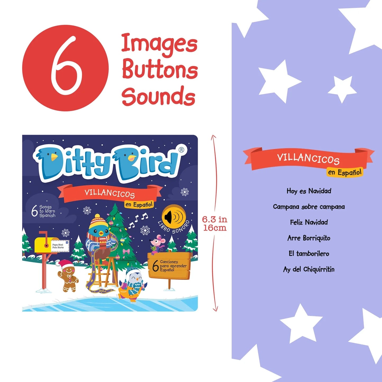 Ditty Bird Baby Sound Book: Villancicos (Spanish-Christmas)